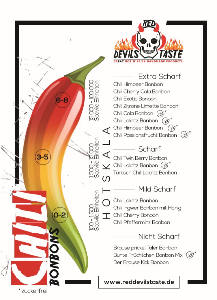 Bonbon MIX fruchtig & scharf- von mild zu extra scharf - 200g - Hotskala: X